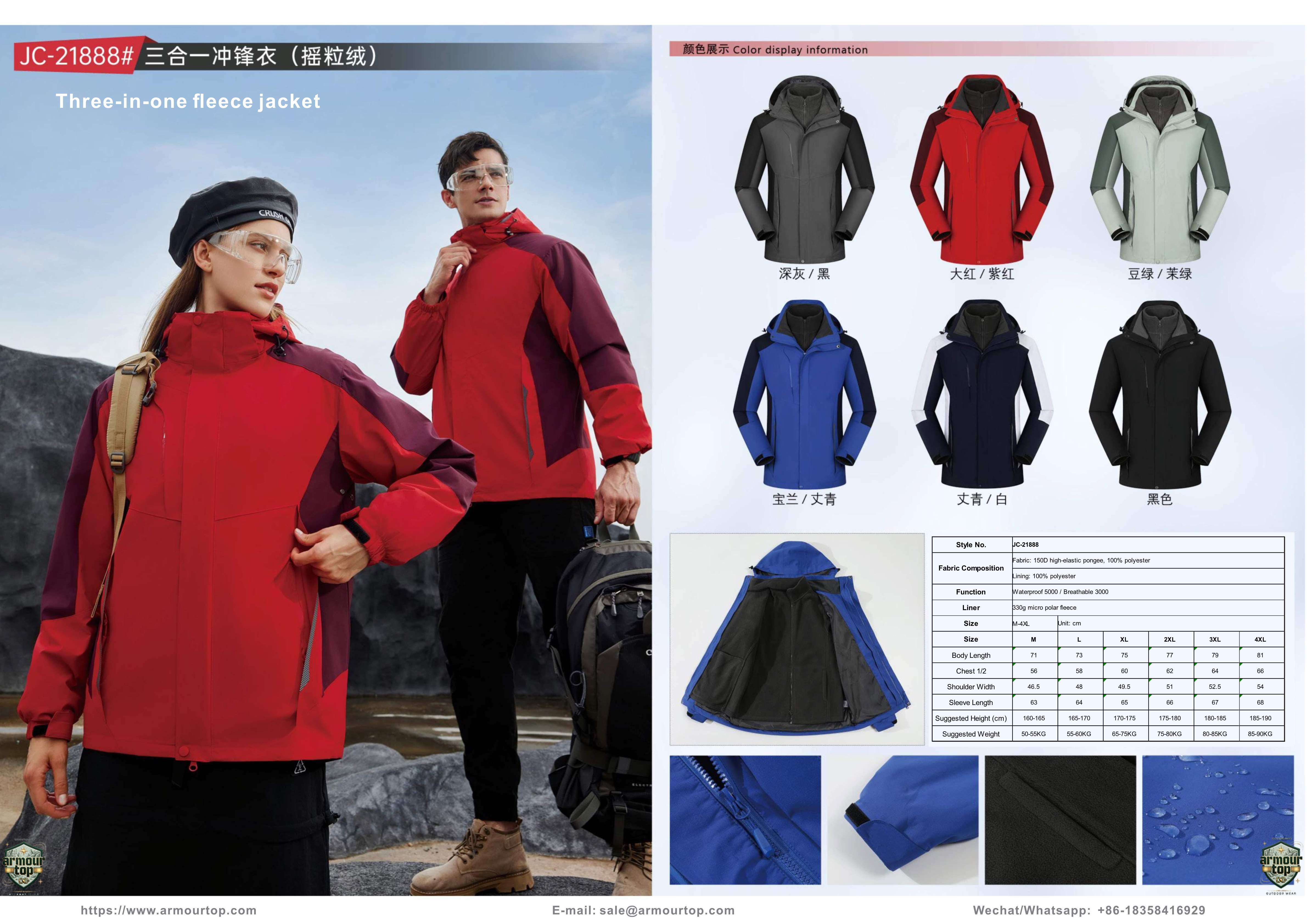 JC-21888 Veste 3-en-1 polaire - vue d'ensemble
