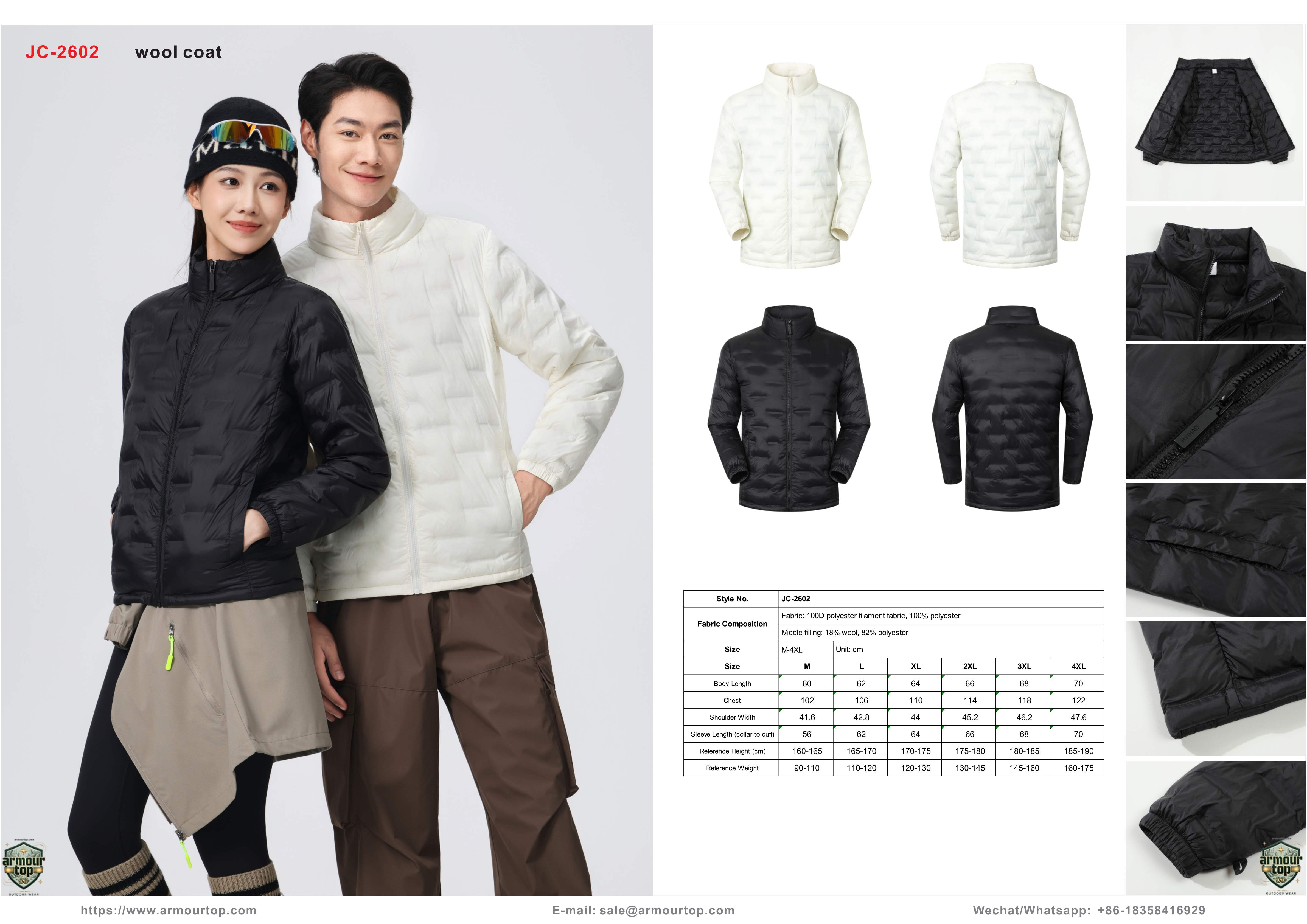 JC-2602 Manteau en laine - vue d'ensemble